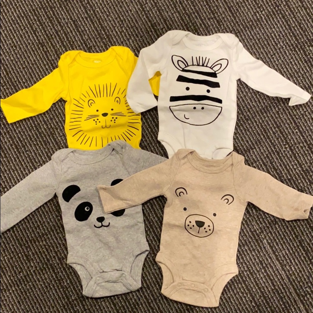 NWOT- 4pc baby boy long sleeve onesies